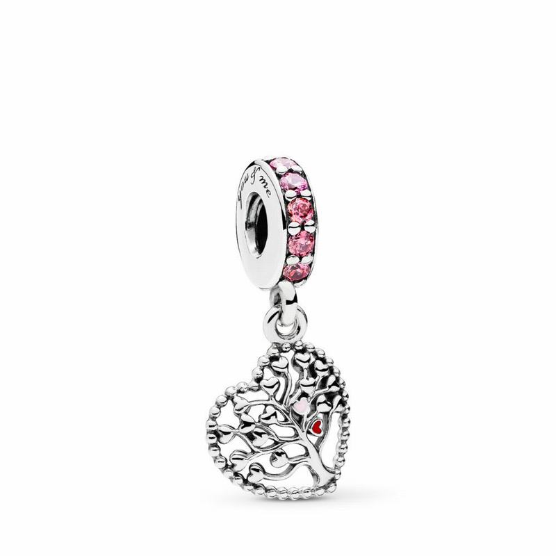 Pandora Pink Family Tree Dangle Charm Clearance NZ, Sterling Silver (451038-FUX)